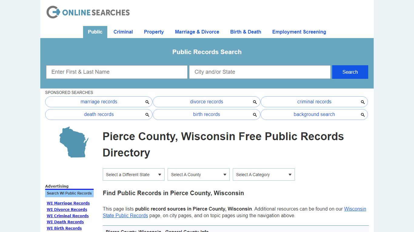 Pierce County, Wisconsin Public Records Directory